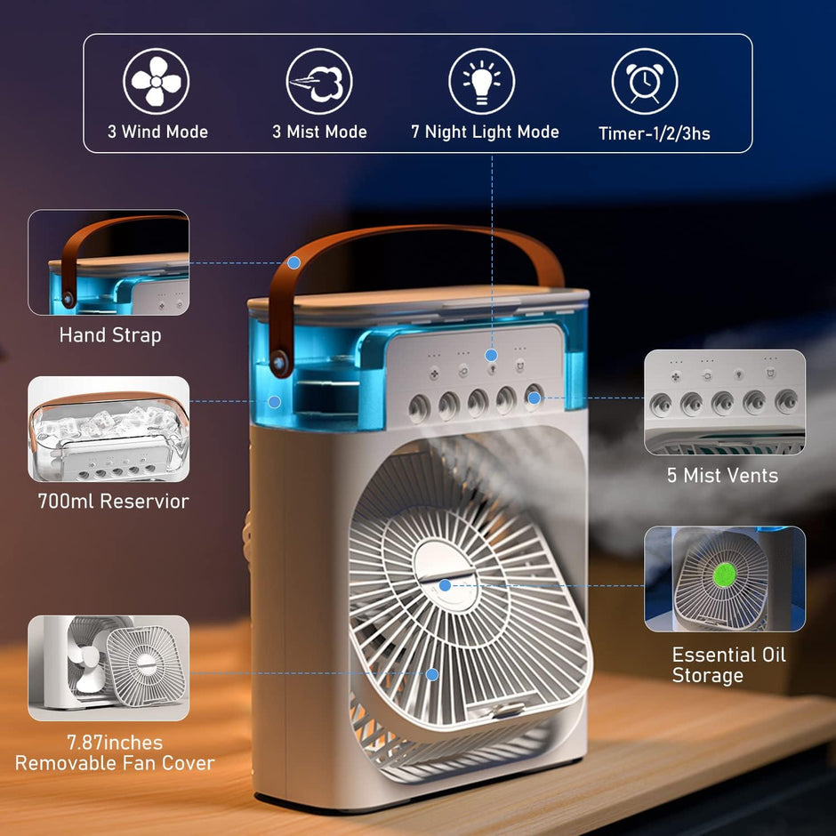 Mini Air Conditioner Fan - Fusion Auraarabic-aura-watch-side-view