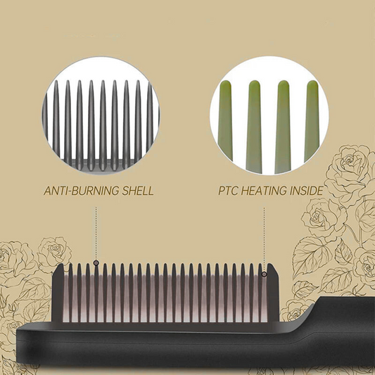 2 in 1 Hair Straightening Brush & Curler