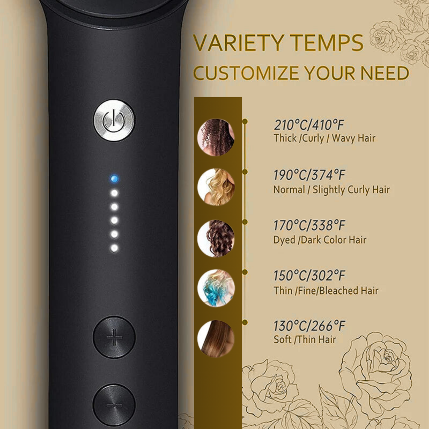 2 in 1 Hair Straightening Brush & Curler