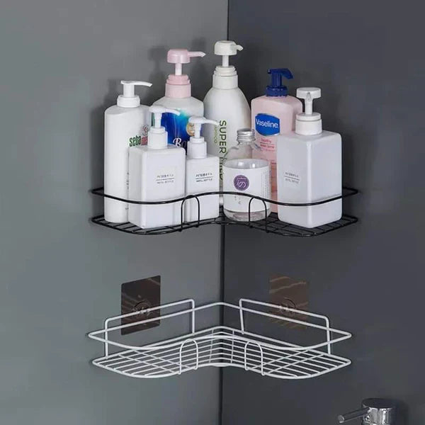 Wall Corner Rack For Bathroom & Kitchen With Hooks