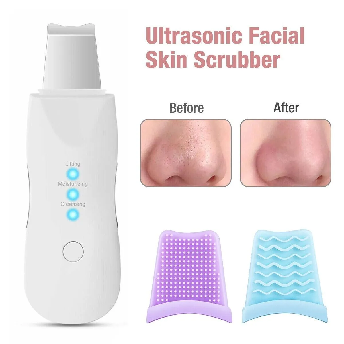 Ultrasonic Blackhead Removal Device – Rechargeable Skin Scrubber & Deep Cleansing Facial Cleaner