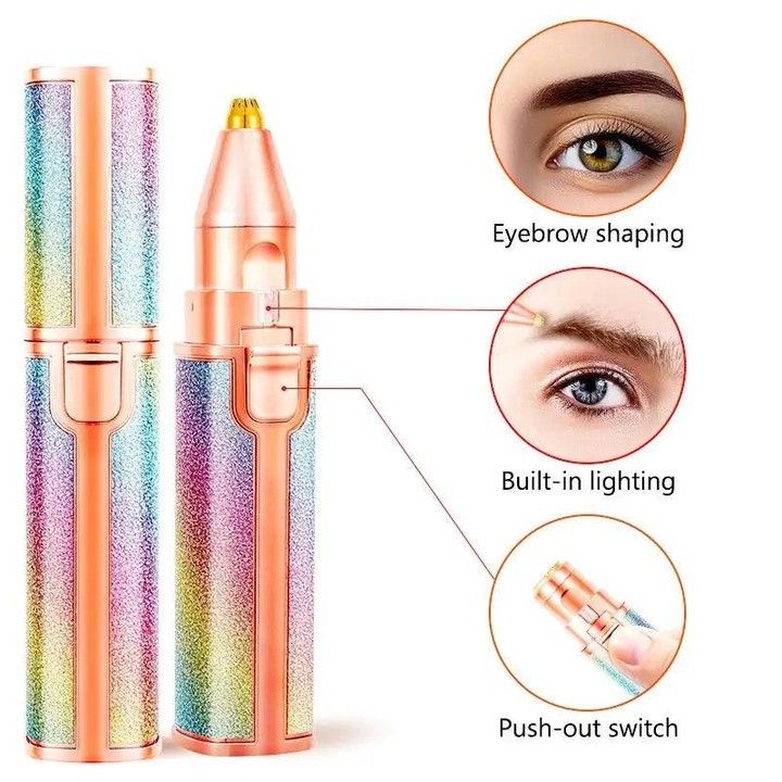 2-in-1 Eyebrow Trimmer & Facial Hair Shaver for Women – Rechargeable, Painless & Precise Beauty tool